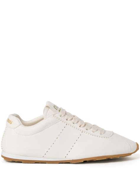 miu miu nappa leather sneakers|Miu Miu Plume Nappa Leather Sneakers .